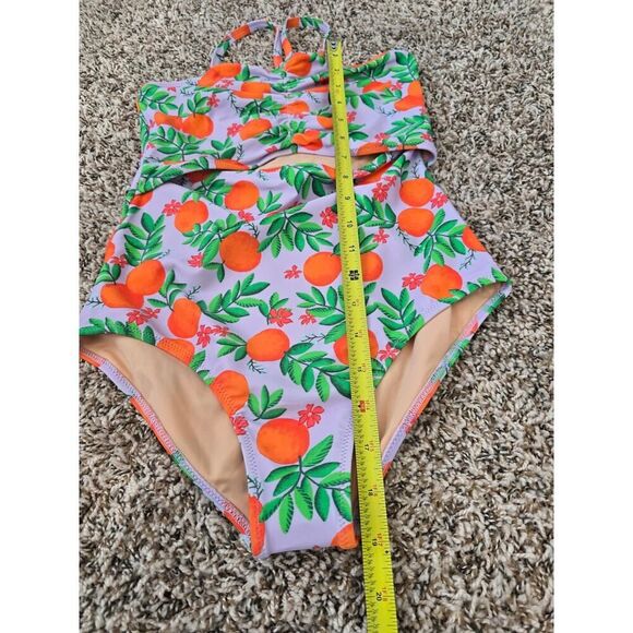 NWTβJ.Crew Crewcuts Girls Size 12 Orange Print Swimsuit UPF 50+ Vintage Lilac - Picture 5 of 7